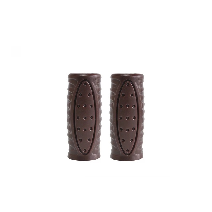 Set 2 mansoane biciclete KRIS Shogun, 90mm, PVC, culoare maro