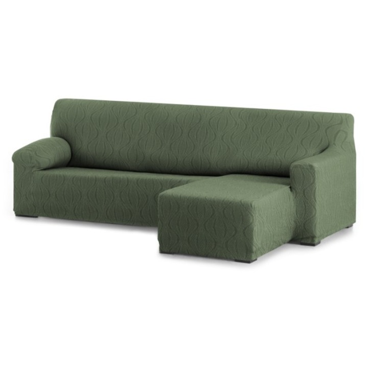 Husa elastica coltar dreapta, jacquard, brat scurt, 250-310 cm, Eysa, Iria, C4 Verde