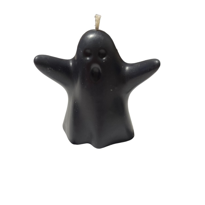 Lumanare decorativa parfumata FANTOMA HALLOWEEN din ceara de soia 100% naturala, Parfum Dragon Blood, 9x7x8 cm, Negru, 105 gr