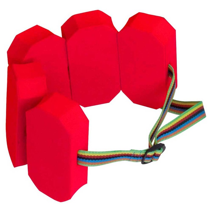 Детски плувен колан, с 5 части от пластазотна пяна, червен, 39 см x 15,5 см x 3 см