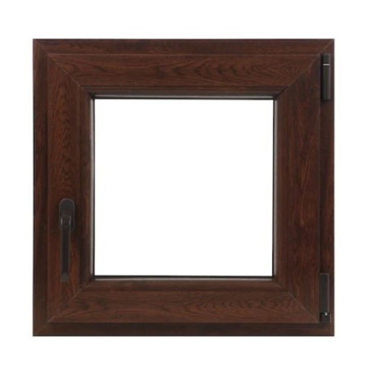 Fereastra PVC, Tamistef, 5 camere, 1 canat, nuc, dubla deschidere dreapta, 500x500