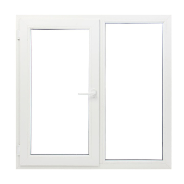 Fereastra PVC, Tamistef, 5 camere, 2 canate, alb, dubla deschidere stanga, 1450x1150