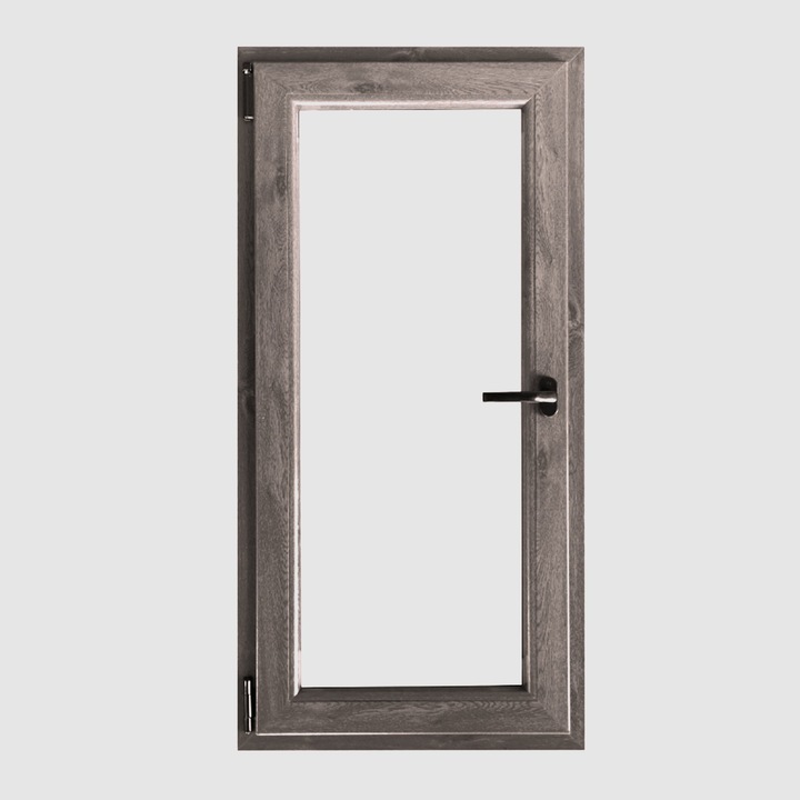 Fereastra PVC, Tamistef, 5 camere, 1 canat, stejar antik, dubla deschidere stanga, 850x1980