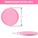 Set 4 suporturi/coastere pahare, Chucai, Usor de curatat, impermeabil si rezistent, PVC, 7 x 7 x 0.6 cm, Roz