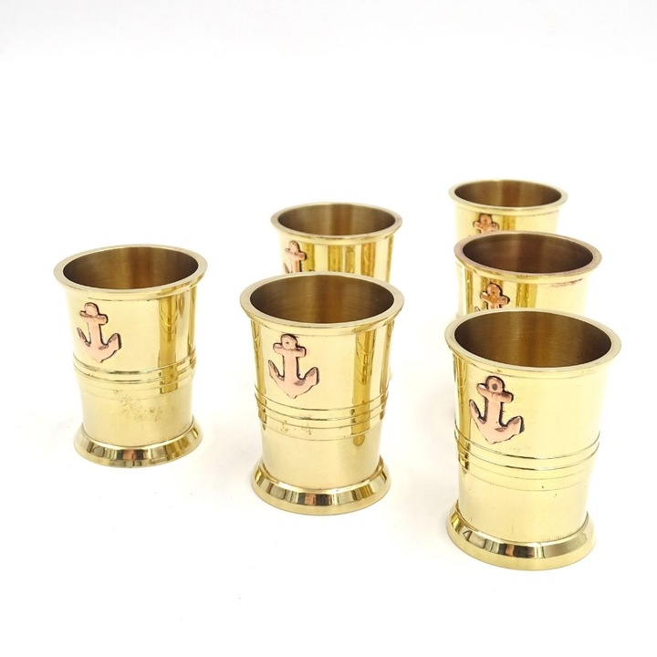 Комплект 6 чаши, Giftdeco, Метал, Златист