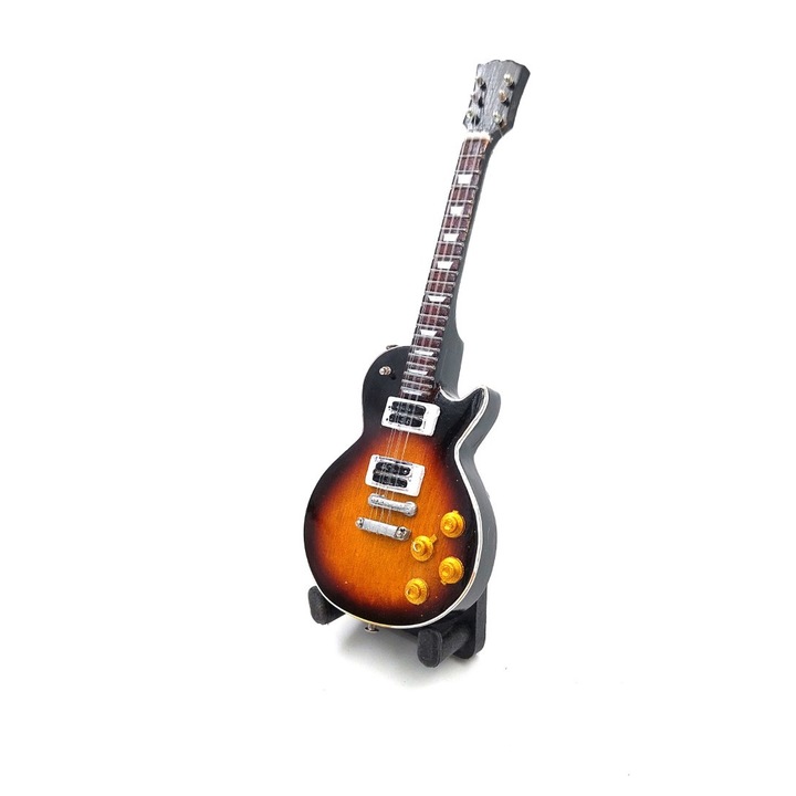 Dekoratív gitár, Giftdeco, BMG-024 Slash, fa, 15 cm, barna/fekete