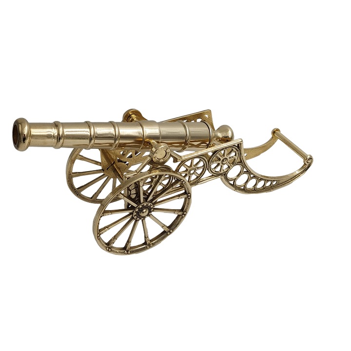 Декоративно оръдие, Giftdeco, 00527, Месинг, 43 x 20 см, Злато