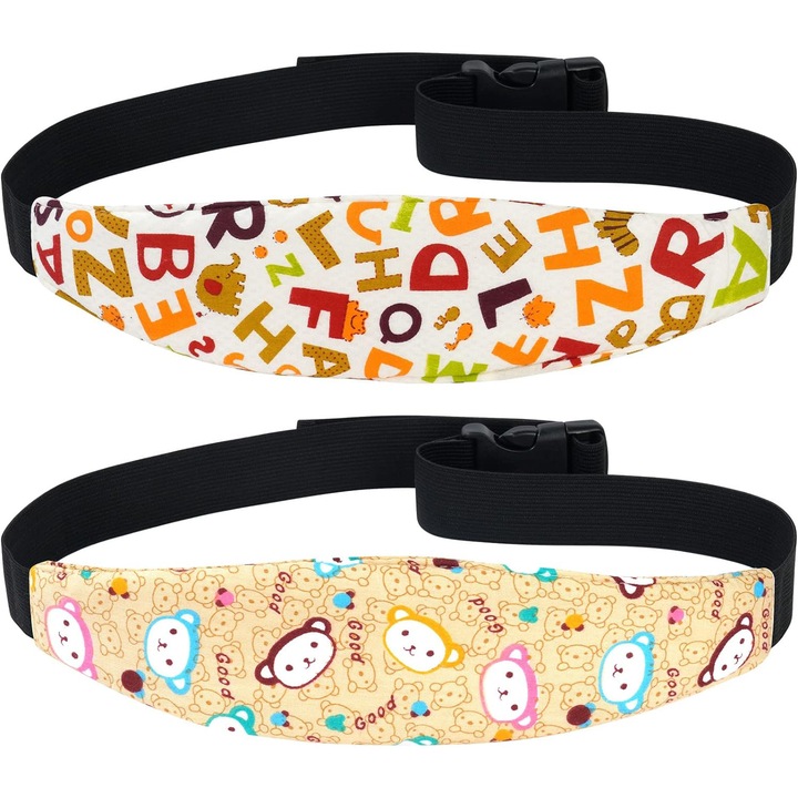 Set 2 centuri siguranta copii, Textil, Pentru scaun auto, Cu model, Multicolor