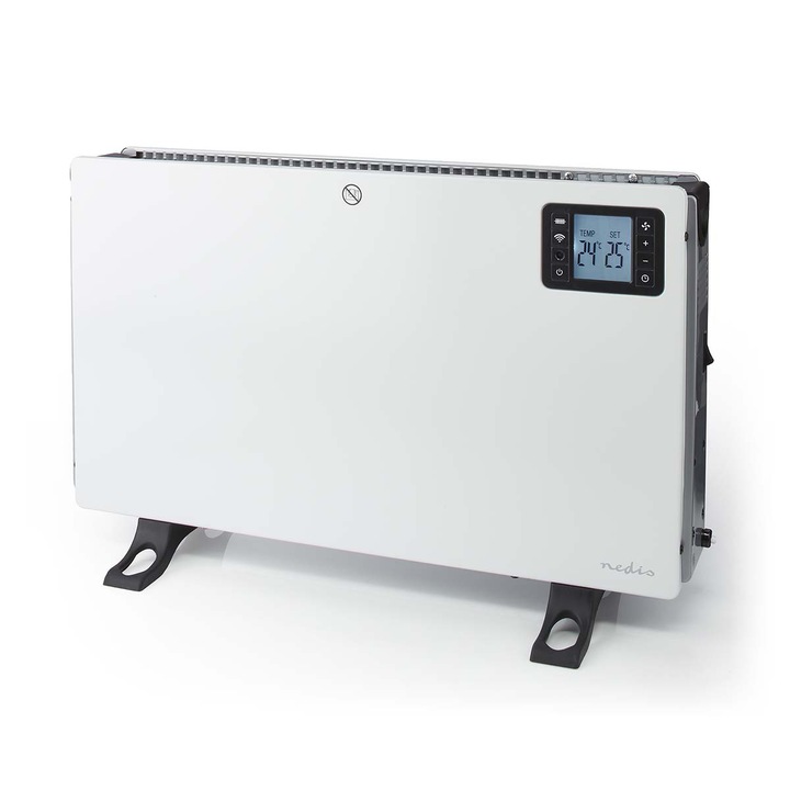 Convector, Nedis, Homelux 750w/1500/2000w, Protectie impotriva inghetului, LCD, Programabil, Alb