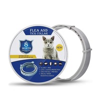 Zgarda Antiparazitara pe Baza de Uleiuri din Plante, pentru Purici si Capuse, Protectie pana la 8 luni pentru Caini si Pisici talie mica, Fara Alergeni, 38cm, Silicon, Gri