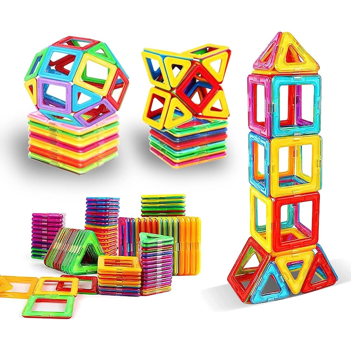 3D mágneses építőkockák gyerekeknek, oktató építő készlet, mágneses játékok gyerekeknek, 50 db Buildnetic