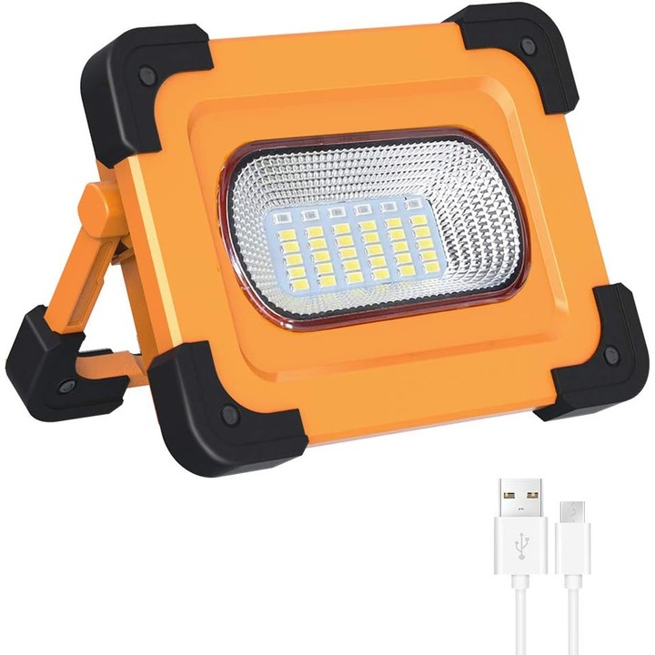 Соларен LED фенер, Tovbmup, 3000 lm, 80W, IP65, оранжев