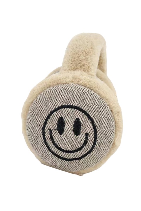 Védő fejhallgató hideg és szél ellen férfiaknak, összecsukható modell hűvös, puha és meleg, boldog téli mosoly téma, univerzális méret, barna, EFAYN