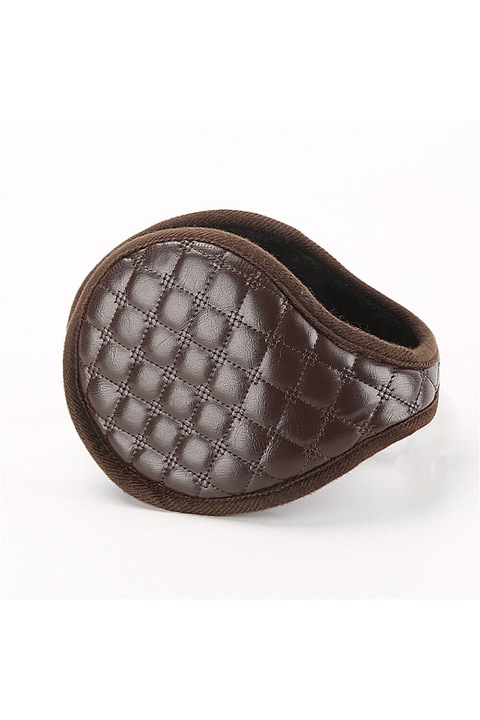 Casti de protectie impotriva frigului si a vantului pentru barbati, moi si calduroase, model pliabil care se poarta pe spatele capului, marime universala, maro, EFAYN