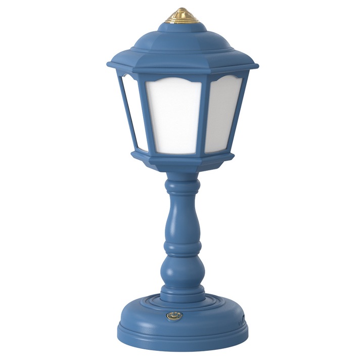 Lampa de masa mini decorativa cu LED, lumina de noapte, lampa de noptiera pentru copii, lampa pentru dormitor, living, camin, cadou de Craciun pentru copii, bebelusi, albastru
