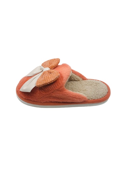 Пухкави домашни чехли за жени, TECOS, 3D принт с панделки, Оранжев, 36-37