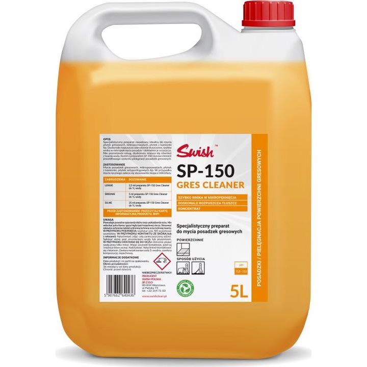 Solutie alcalina pentru curatarea pardoselilor din gresie, Swish SP - 150, 5 l