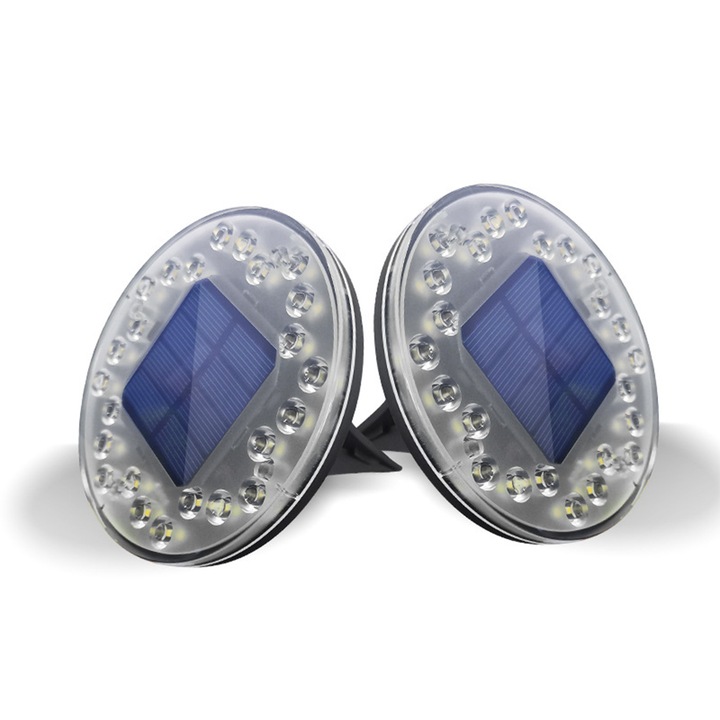 Set lampi solare de exterior, 24 LED-uri, moduri iluminare inteligente, impermeabile IP68, economie energie, multicolor