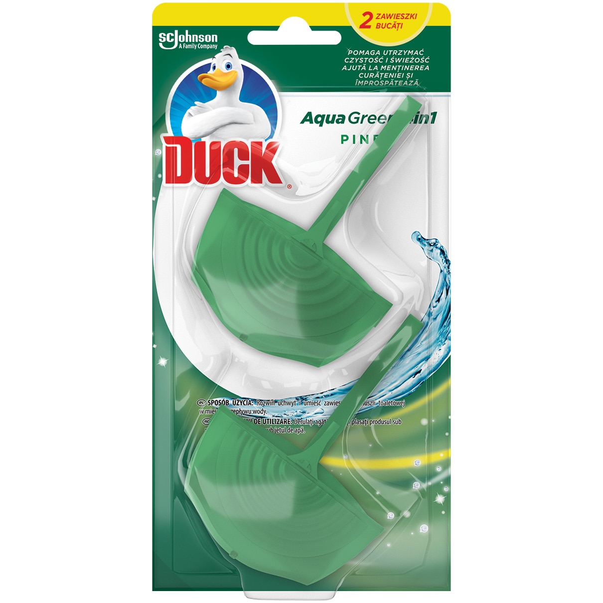 Odorizant toaleta Duck 4 in 1 Aqua Green, 2x36g - eMAG.ro