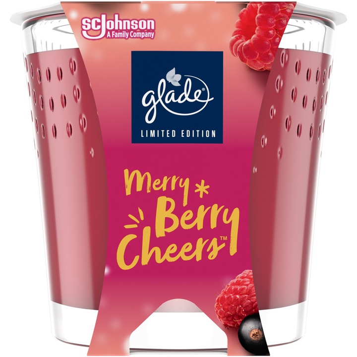 Aроматна свещ за стая Glade Merry Berry Cheers, 129 гр