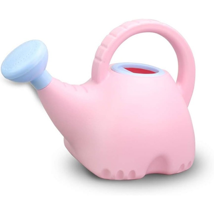 Stropitoare QttvbTna, pentru interior si exterior, design elefant, polipropilena, roz cu albastru, 1.5L