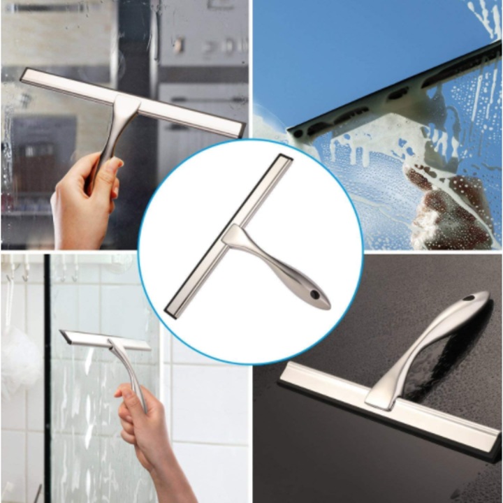 Ергономична чистачка за прозорци Enforose, меко гумено острие, универсална употреба, включва залепващи куки