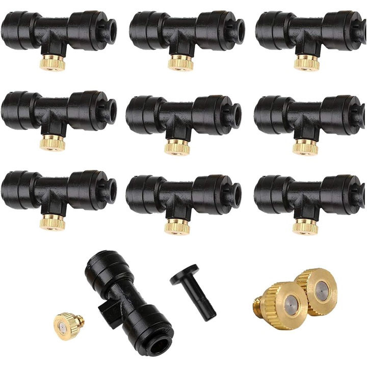 Set duze intermediare pentru racirea exterioara, Negru, 4x0.7cm, 22 piese