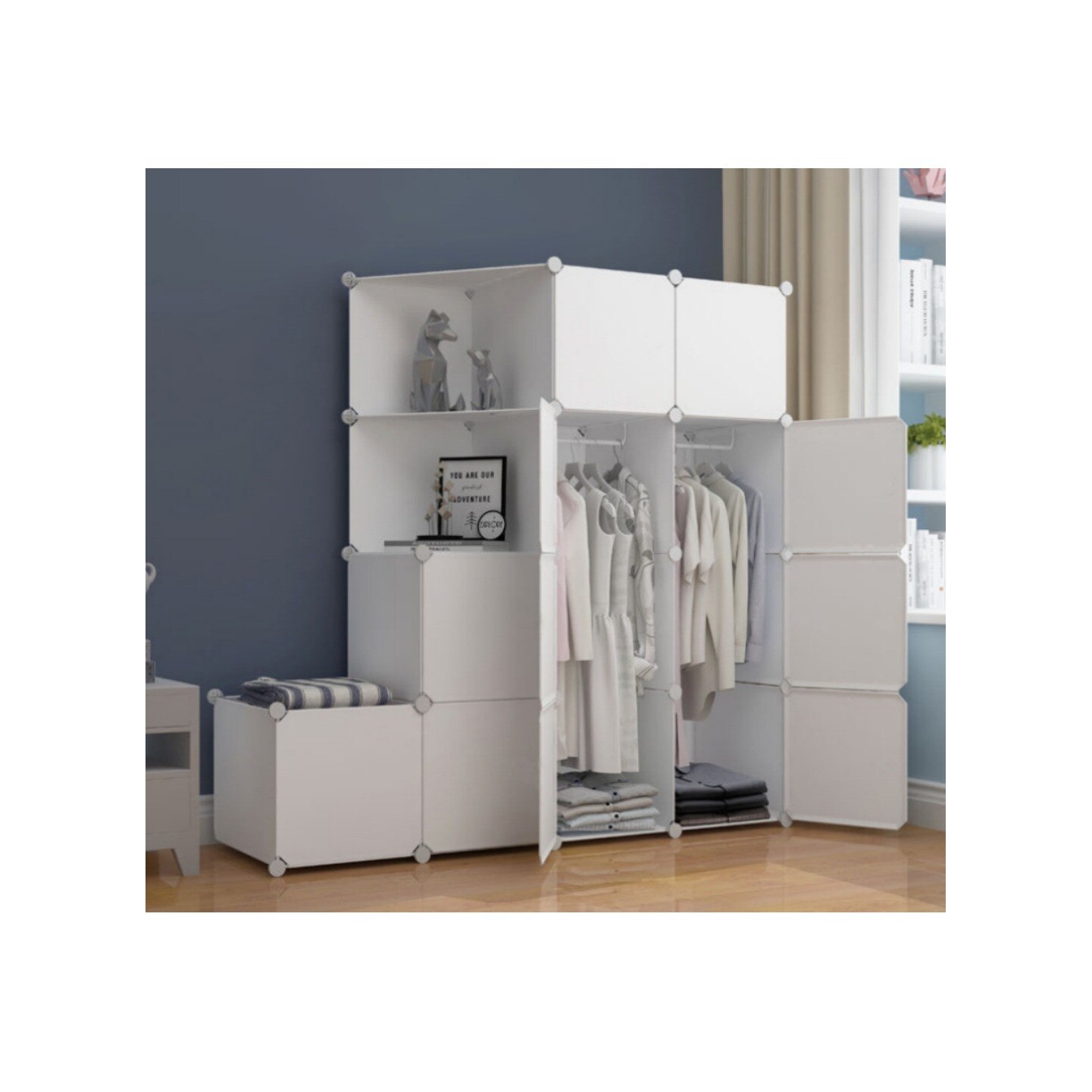 Dulap modular, WALALLA, Plastic, 111x47x147cm, Alb - eMAG.ro