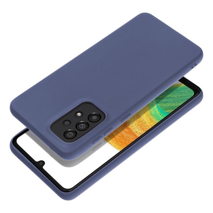 Samsung Galaxy A52 4G/5G / A52s 5G kompatibilis szilikon tok, telefon tok, hátlaptok, matt, kék, Matt case