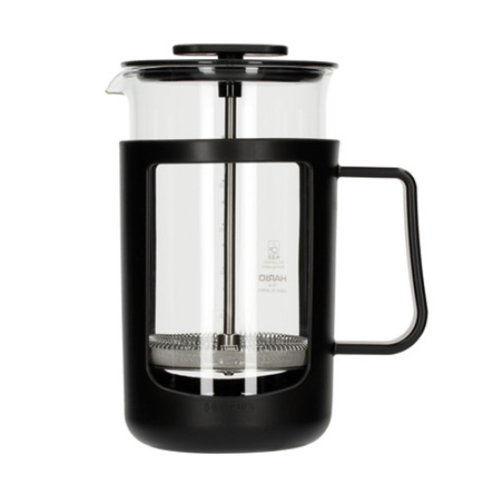 Presa de cafea Hario Cafe Press U, 600ml, neagra, sticla rezistenta la temperaturi ridicate