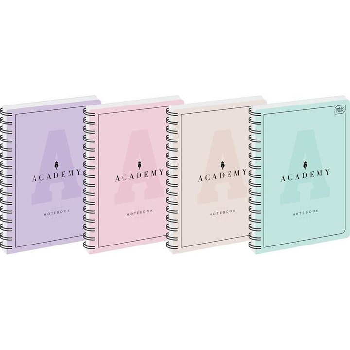 Set 5 Caiete B5/100K, Interdruk, Academy Pastel