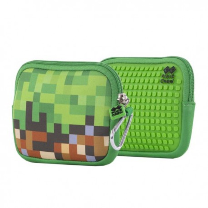 Многофункционална чанта, Pixie, Силикон, С цип, 15x11x2.3 см, Зелена