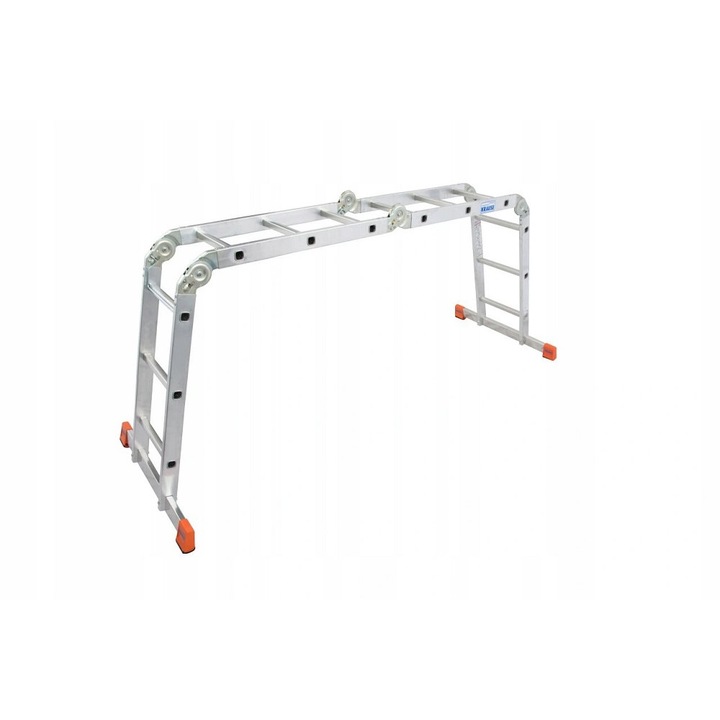 Scara articulata Krause, 4x3 trepte, Aluminiu, Argintiu