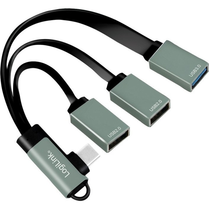 Хъб, LogiLink, 3 порта, USB-C