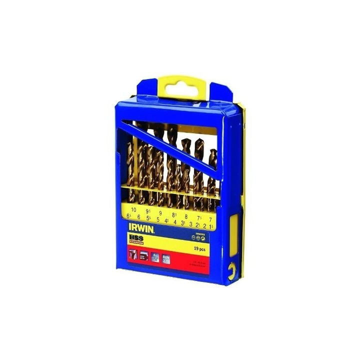 Set 19 burghie pentru metal, Irwin, 1-10mm, HSS-TITAN