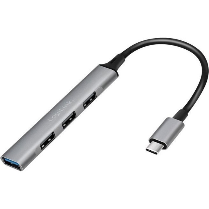 Хъб с 4 USB-C порта, LogiLink, сребрист