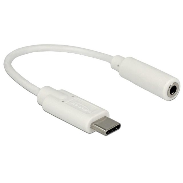 Adapter, Delock, USB-C/Jack, 14 cm, Fehér