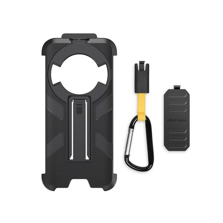 Многофункционален калъф за Ulefone Power Armor 16 Pro, Ulefone, Пластмасов, Черен