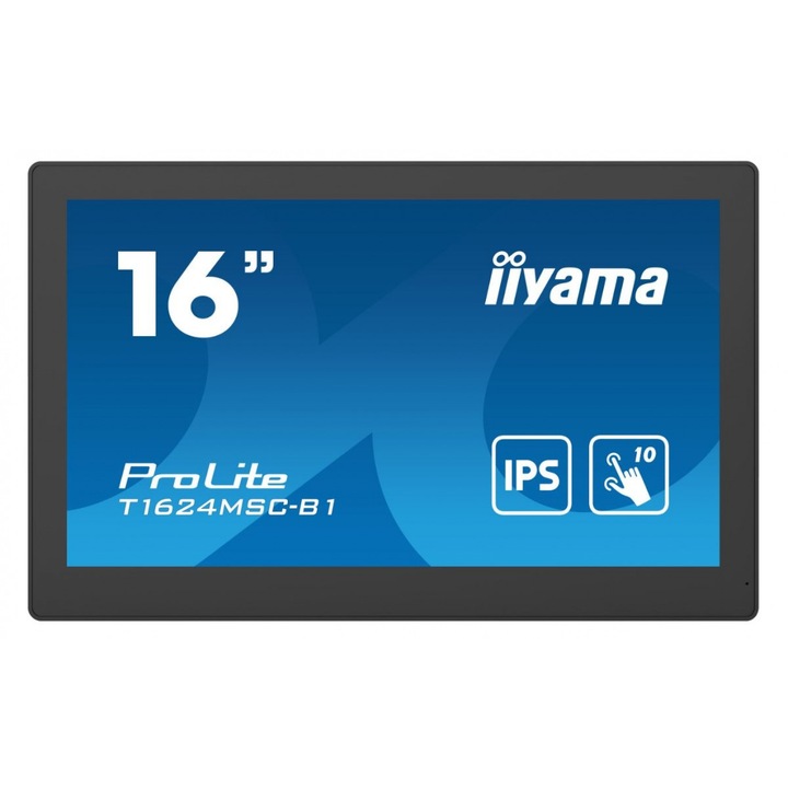 Monitor IIyama ProLite T1624MSC-B1 Touchscreen 15.6 inch FHD IPS 25 ms 60 Hz