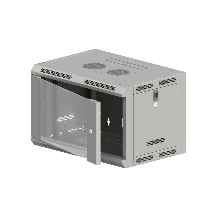 Fém szekrény, Q-LANTEC, 6 U, 19", 370x570 mm