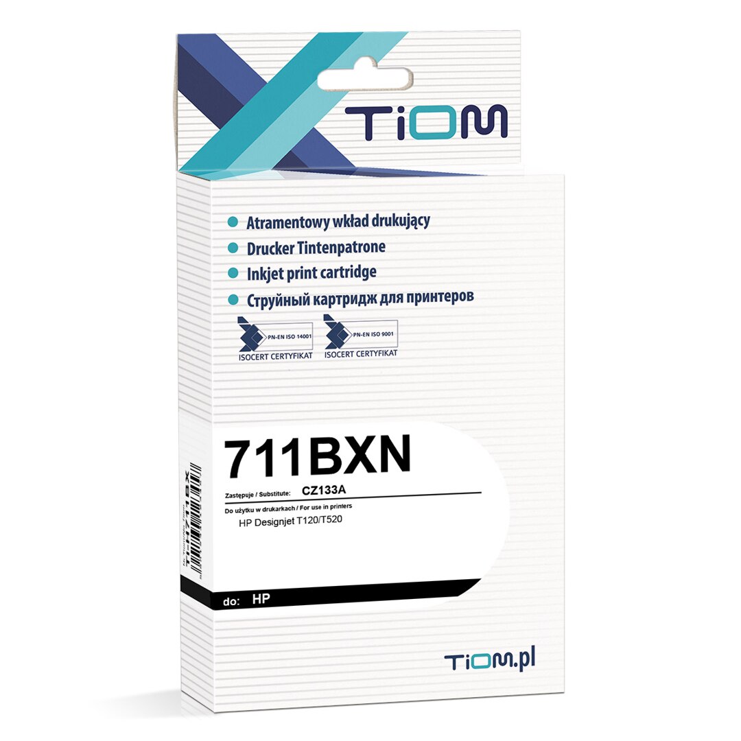 Cartus cerneala, Tiom, pentru HP CZ133A, Designjet T120, Negru - eMAG.ro