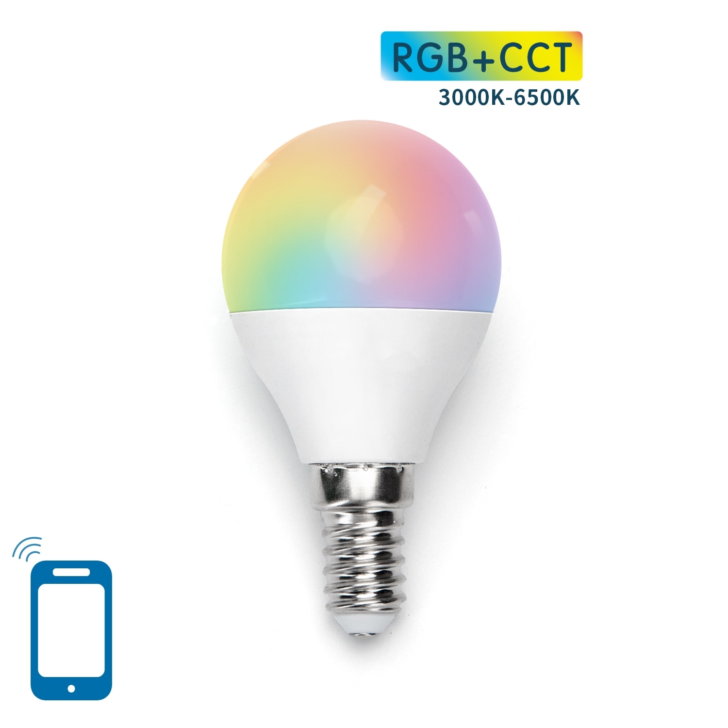 Bec LED, G45, E14, Wi-Fi 5W, Alb