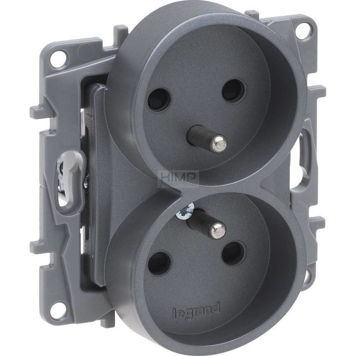 Priza, Legrand, Niloe Selection 2 x 2p+z, Gri