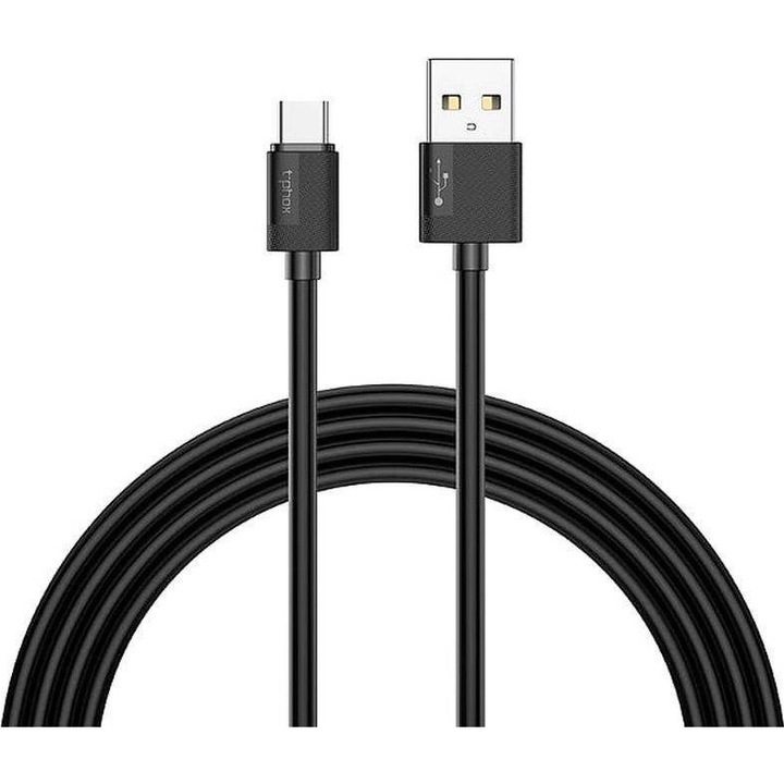 Cablu, T-Phox, USB-A, USB-C, 0,3m, Negru