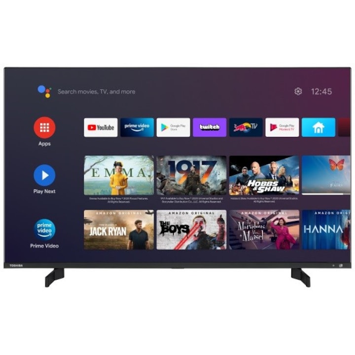 Монитор, Toshiba, 50", 3xHDMI/2xUSB, 3840x2160, 50 Hz, QLED, черен