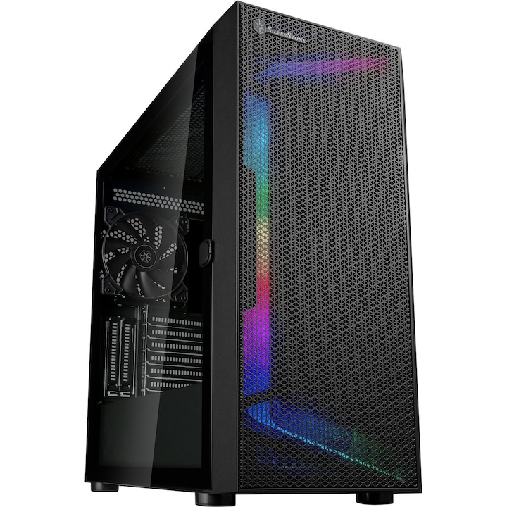 Carcasă Jonsbo D41 MESH SCREEN White ATX mid-tower, ecran TFT de 8", sticlă temperată, panou frontal mesh, alb