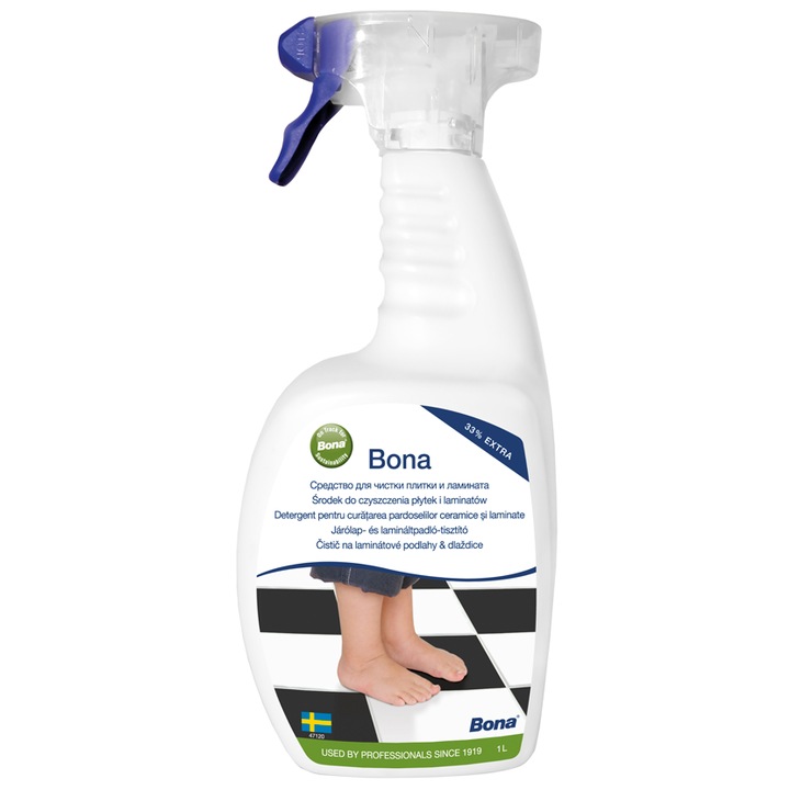 Detergent spray pentru panouri, gresie si pardoseli din piatra, Bona, 1 l