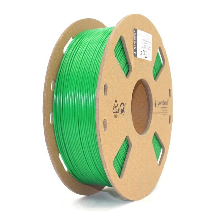 Gembird 3DP-PETG1.75-01-G Filament PETG Green 1,75mm 1kg, 256536, Nyomtató kellék