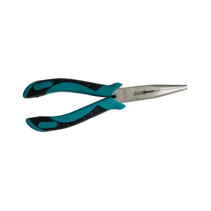 Hosszú egyenes fogó, JOBIextra, acél, 160 mm, ezüst/türkiz