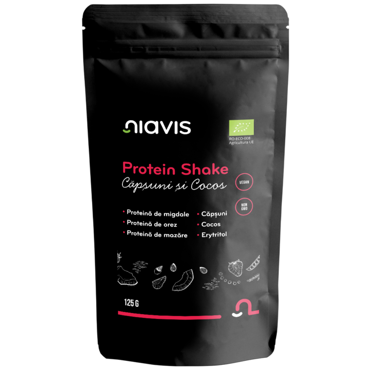 Protein Shake cu Capsuni si Cocos Ecologic Bio, 125g